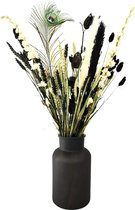 Droogbloemen boeket - Black & White - 70 cm - Droogboeket - Natuurlijk Bloemen