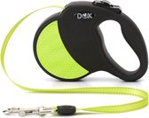 DDOXX Reflecterende en Uittrekbare Hondenriem| Zwart - L |5 m|tot 50 kg