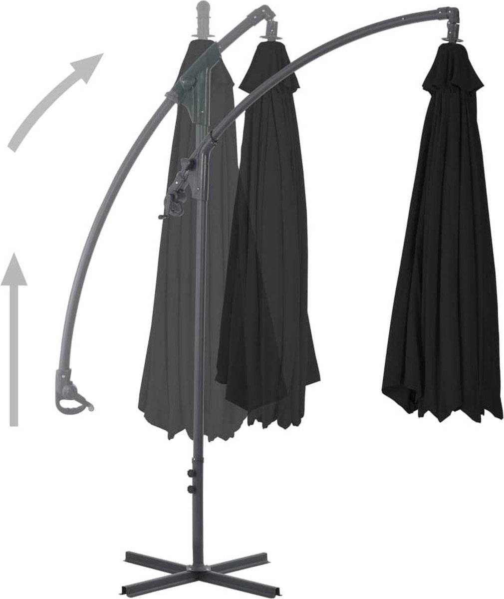 NaSK - Zweefparasol met stalen paal 250x250 cm zwart