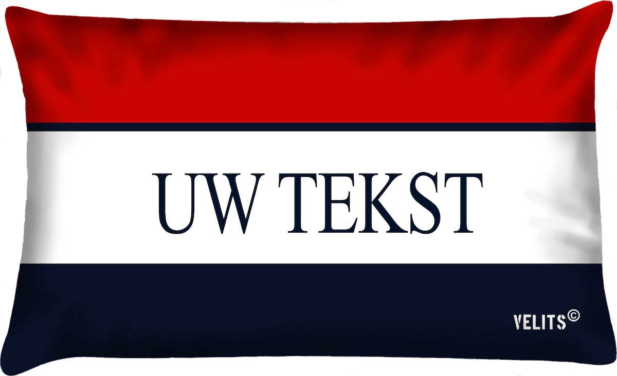 Velits outdoor Sierkussen - Buitenkussen Hollands Glorie Met Eigen Naam Rood Wit Blauw Bootkussen Waterafstotend 40x60cm