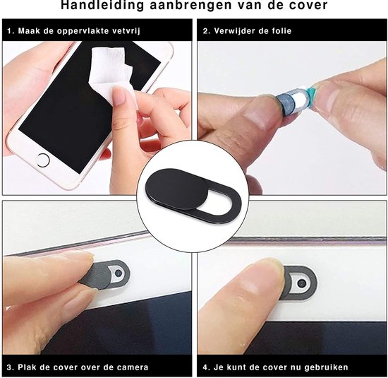 Universele Webcam Cover - Dun En Goedkoop - Geschikt voor Smartphones/Macbook/Ipad - Privacy Protection Slider - Ultra-thin - 6 PACK - Merkloos