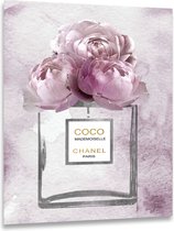 ter Halle® Glasschilderij 60 x 80 cm | Chanel Parfume Flowers
