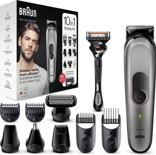Braun 7 MGK7320 - Tondeuse À Barbe 10-En-1 Pour Homme - Tondeuse Pour  Visage - Cheveux