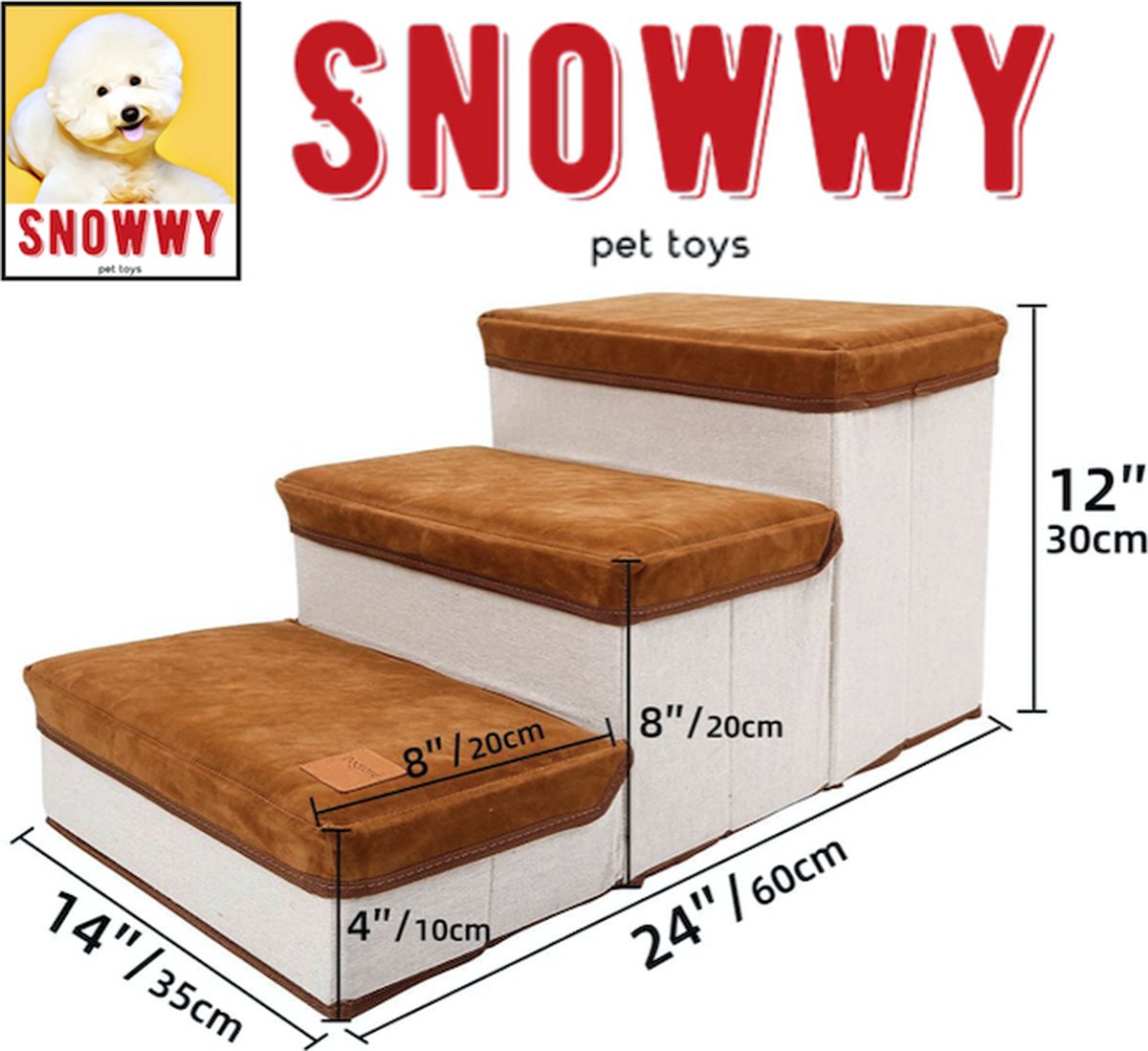 SNOWWY - Escalier pour chien avec espace de rangement - Rampe pour