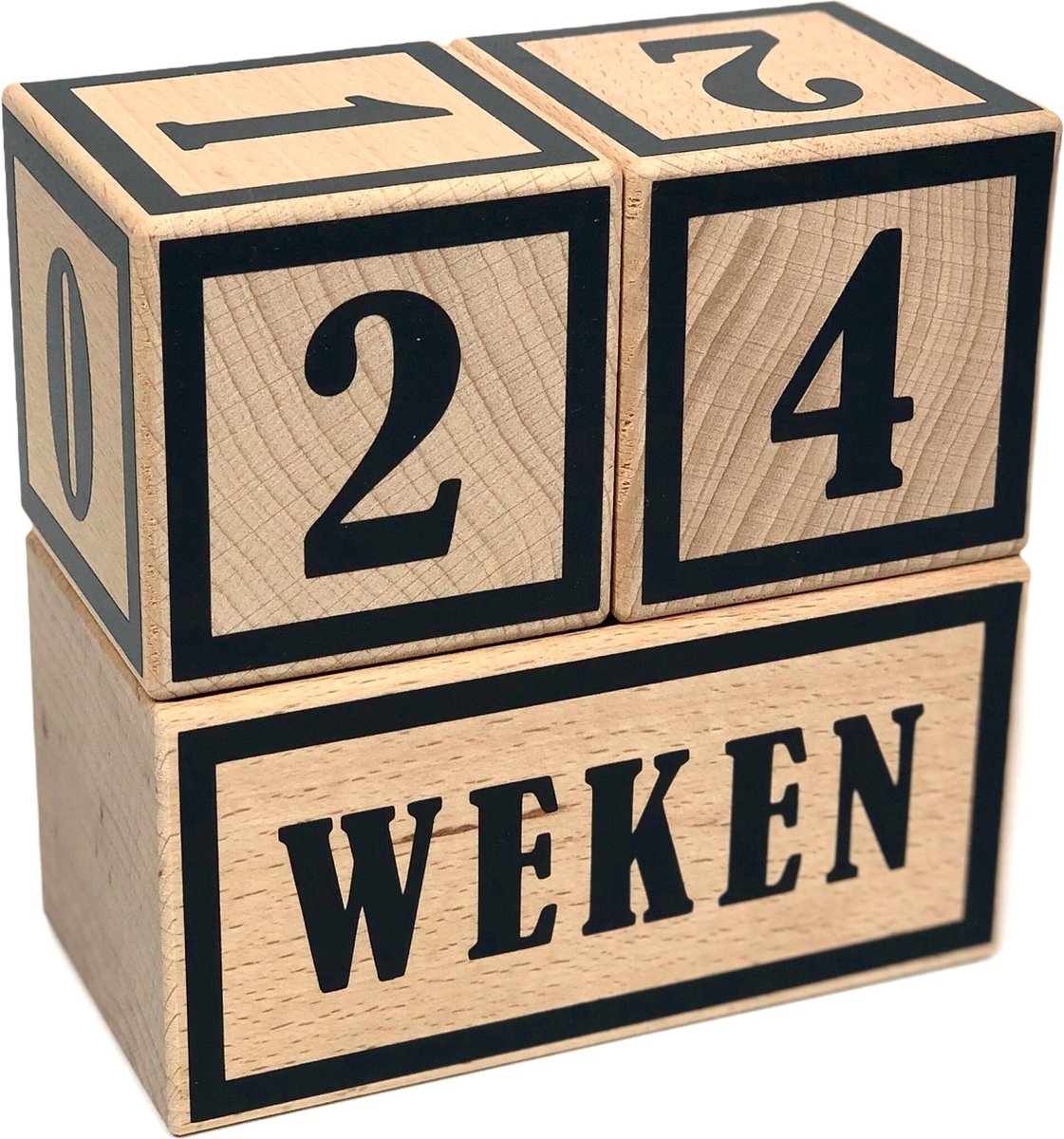 Goedkoopste Houten mijlpaalblokken - zwart - met extra blok - leeftijden en momenten - 4 blokken