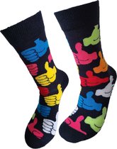 Verjaardag cadeautje voor hem en haar - Valentijn cadeautje voor hem en haar - love you - Valentijnsdag cadeau - Duim - Leuke sokken - Vrolijke sokken - Luckyday Socks - Aparte Sok