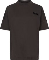 zoe karssen - dames -  vintage fit t-shirt met vleermuiskunstwerk -  zwart gewassen - m