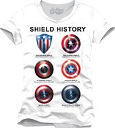 Marvel Avengers Shield History T-shirt Wit XL