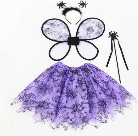 Costume ou kit tutu violet et bandeau araignée pour fille