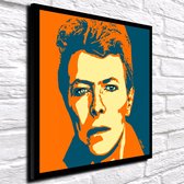 Pop Art David Bowie Poster in lijst - 95 x 95 cm Fotopapier Mat 180 gr Framed - Popart Wanddecoratie