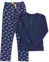 Little Label Pyjama Dames - Maat L-40 - Blauw, Wit - Zachte BIO Katoen