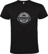 Zwart T shirt met " Member of the Shooters club "print Zilver size XXL