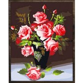 Eagle® Diamond Painting Volwassenen - Rozen in Vaas - 50x40cm - Vierkante Steentjes