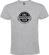Grijs  T shirt met  " Member of the Whiskey club "print Zwart size XL