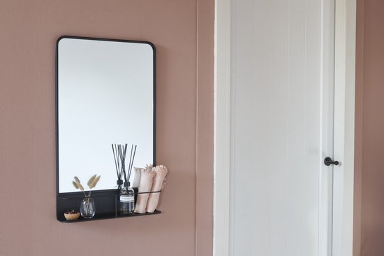 LIFA LIVING Miroir Rectangulaire avec Espace de Rangement, Miroir Mural en  Métal Noir,... | bol