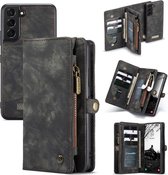 Caseme -Samsung Galaxy S22 Plus - Vintage Portemonnee Hoesje - Zwart