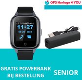 GPS Horloge 4 Senioren - GPS Horloge Senior - Smartwatch voor Ouderen - Persoonlijke alarmen - dementie - alarm horloge ouderen - Gratis sim - Live GPS Locatie - 4G - Hartslag & Bl