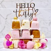 Taart Decoratie - Hello Thirty - Taarttopper - Verjaardag - Goud