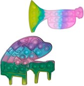 Fidget toys Pop It Regenboog Set | Piano + Trompet | Anti stress ADHD