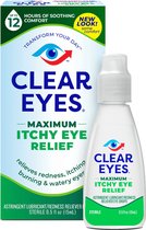 Clear Eyes Maximum Itchy Relief XL - Oogdruppels Tegen Rode Ogen, Super Jeukende Ogen, Branderige Ogen & Waterige Ogen - 1x15ML ✉️