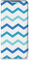 Foto hoesje Xiaomi Redmi 10 Smart Cover Zigzag Blauw