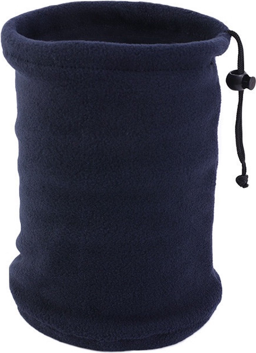 Kinderen hals warmer - Nekwarmer - Donkerblauw - Sjaal - fleece winter - Kinderen - Polar fleece bandana nekwarmer - Gezichtsmasker - Mondkopje - Wintersport - Sport - Maat: One size