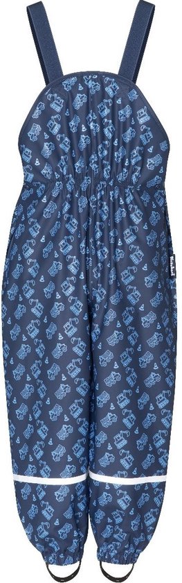 Playshoes Regentuinbroek voor kinderen, wind- en waterdichte modderbroek met fleecevoering, blauw, 140 cm