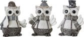 Ster - Uil | polyester | bruin - wit | 16x11x (h)20 cm
