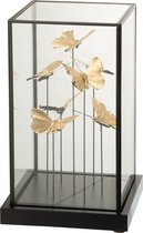 Stolp | glas | zwart - goud | 19.5x19.5x (h)31.5 cm