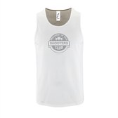 Witte Tanktop sportshirt met "Member of the Shooters club" Print Zilver Size XL