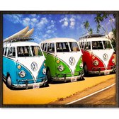 Eagle® Diamond Painting Volwassenen - Volkswagen Bussen - 50x40cm - Ronde Steentjes