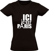 Ici C'est Paris | Dames T-shirt | Zwart | This is | Dit is Parijs | Le France | France | Frankrijk | Eiffeltoren | Eiffel Tower | Monument