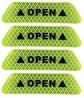 4x reflecterende open sticker - waarschuwing pas op open sticker - reflectie sticker open - groen
