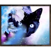 Eagle® Diamond Painting Volwassenen - Prachtige Zwarte Kat - 50x40cm - Vierkante Steentjes