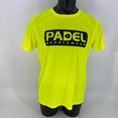 Padel Sportshirt Geel ademend heren Padel Sportswear Maat L