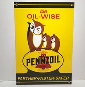 Pennzoil Be Oil-Wise Logo Emaille Bord
