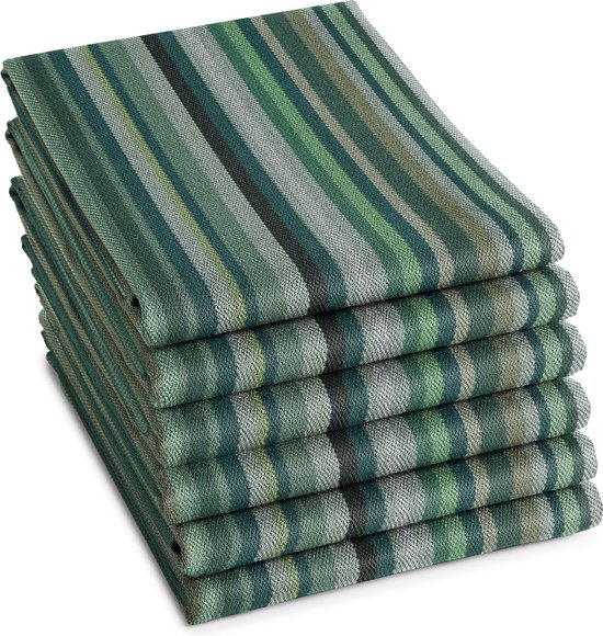 Foto: Ddddd 6x theedoek over the rainbow 60x65 cm groen set van 6 stuks