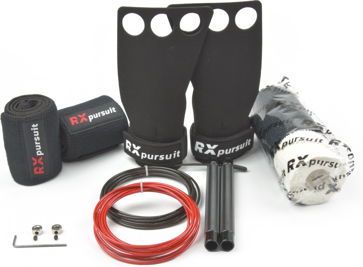 Rxpursuit - CrossFit Pakket - Micro Fiber Grips - Maat S - Speed Rope Zwart