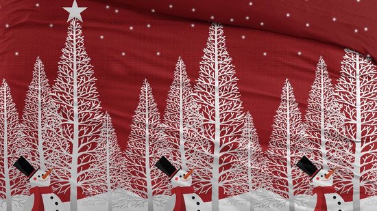 Snoozing Delice - Flanelle - Housse de couette - Twin - 240x200/220 cm - Rouge