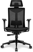 TRESKO Ergonomische bureaustoel BS201 | draaistoel met verstelbare lendensteun | bureaustoel met hoofdsteun armleuning kantelfunctie zitverstelling