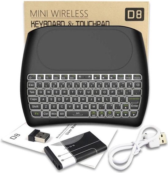 D8 draadloos keyboard met touchpad | bol