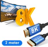 JB Goods® HDMI 2.1 kabel - 4K en 8K Ultra High Speed (120hz) - HDMI naar HDMI - 2 Meter – Playstation 5 - Xbox