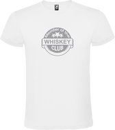 Wit  T shirt met  " Member of the Whiskey club "print Zilver size XXL