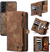 Caseme - Samsung Galaxy S22 - Vintage Portemonnee Hoesje - Bruin