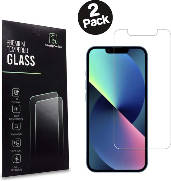 iPhone 13 Screenprotector Tempered Glass Met Notch - Beschermglas Voor iPhone 13 Met Inham - 2 Stuks - Smartphonica