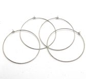 Hoop Earrings  - ø 45mm - Zilverkleurig - 4 Stuks