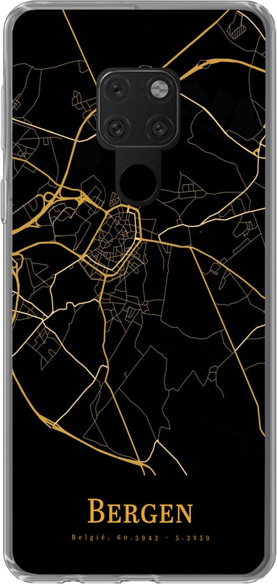 Coque Huawei P40 Lite - Montagnes - Carte - Or - Siliconen