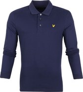 Lyle and Scott - Longsleeve Polo Navy - Regular-fit - Heren Poloshirt Maat L