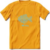 I Love Fishing - Vissen T-Shirt | Blauw | Grappig Verjaardag Vis Hobby Cadeau Shirt | Dames - Heren - Unisex | Tshirt Hengelsport Kleding Kado - Geel - 3XL