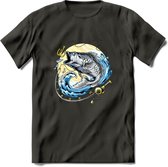 Vissen T-Shirt | Grappig Verjaardag Vis Hobby Cadeau Shirt | Dames - Heren - Unisex | Tshirt Hengelsport Kleding Kado - Donker Grijs - M